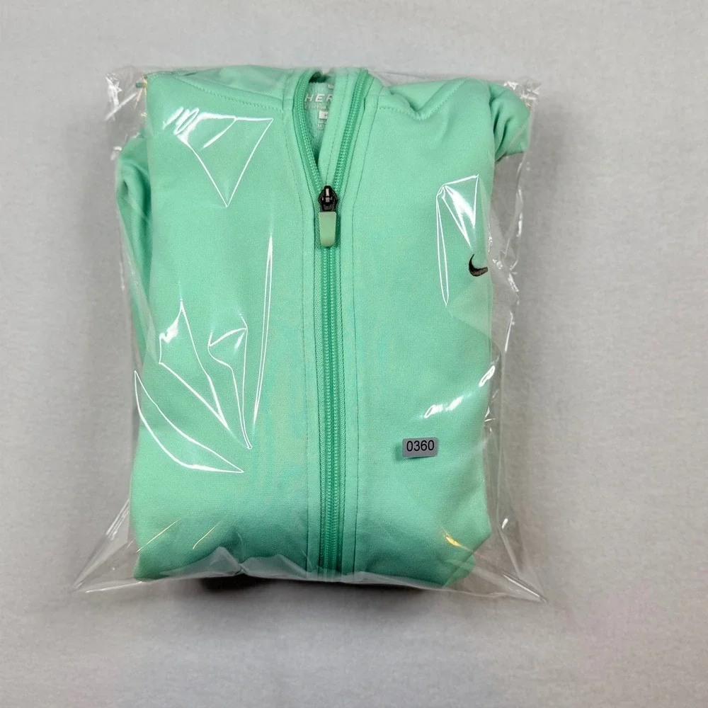 Nike Therma-FIT Full Zip Hoodie Mint Green Neon Yellow Women Medium 0360